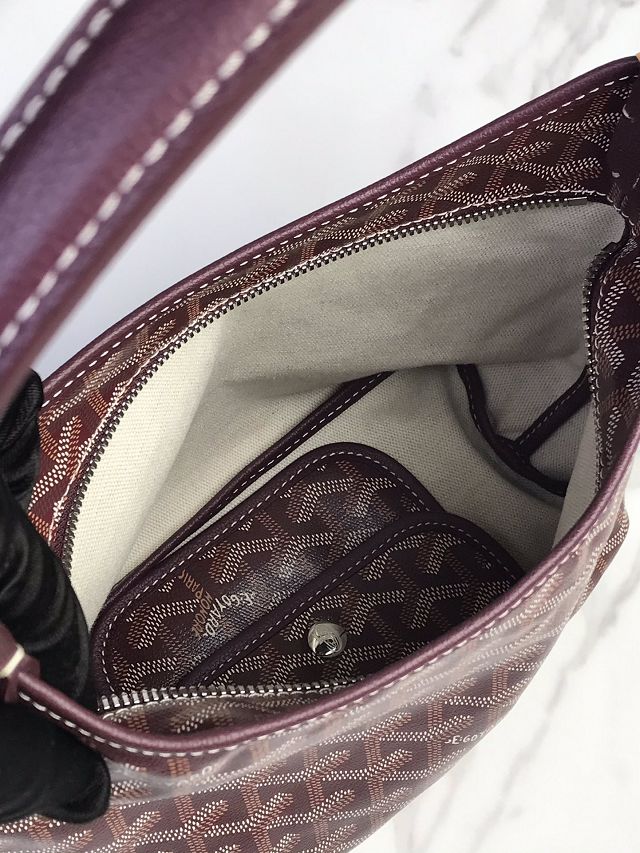 Goyard original canvas hobo boheme mini bag GY0143 burgundy