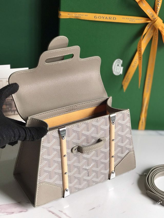 Goyard original canvas saigon structure mini bag GY0009 light grey