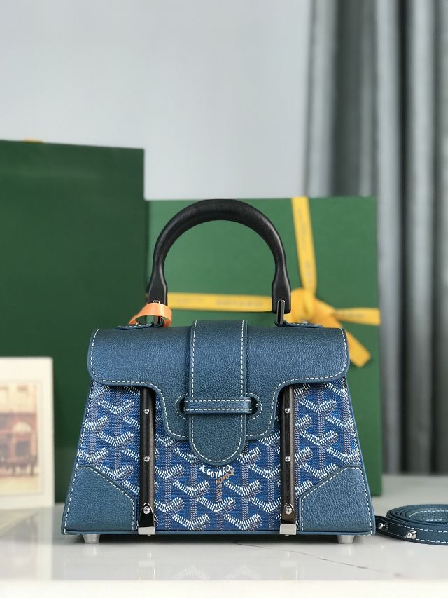 Goyard original canvas saigon structure mini bag GY0009 pearly blue