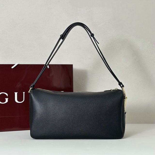 GG original calfskin half horsebit large bag 862530 black