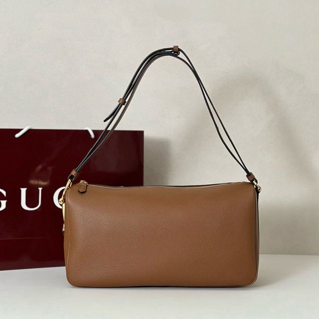 GG original calfskin half horsebit large bag 862530 brown