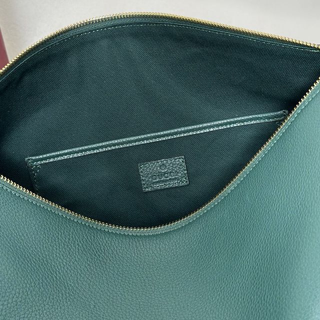 GG original calfskin half horsebit large bag 862530 green