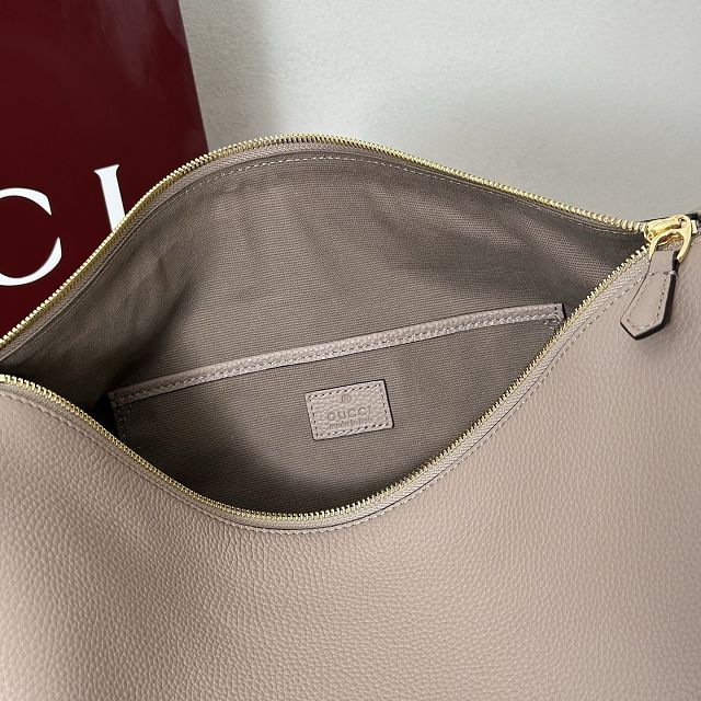 GG original calfskin half horsebit large bag 862530 grey