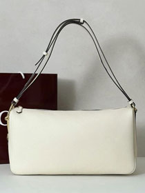GG original calfskin half horsebit large bag 862530 white