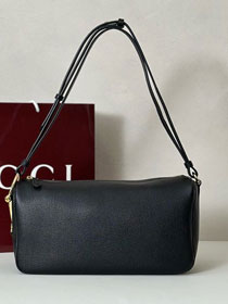 GG original calfskin half horsebit medium bag 860787 black