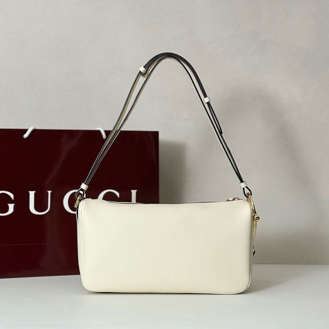 GG original calfskin half horsebit medium bag 860787 white