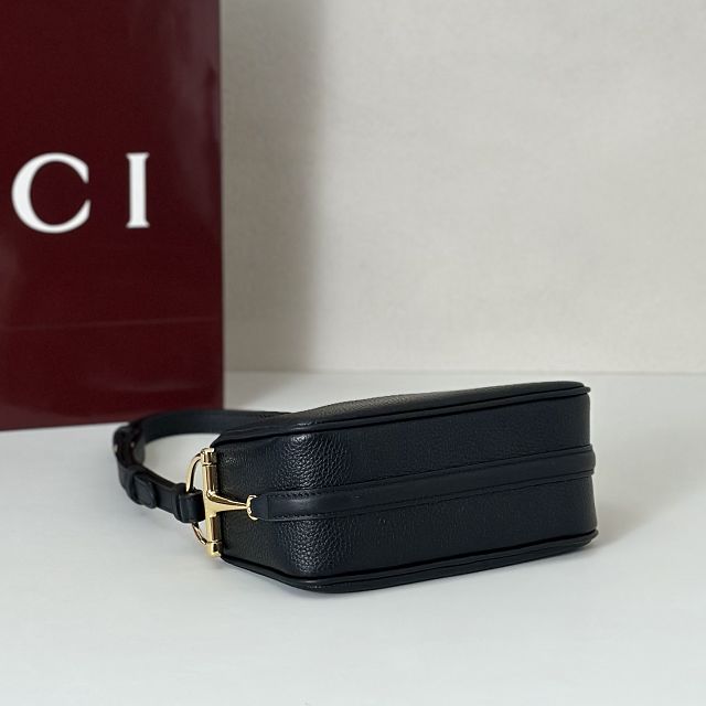 GG original calfskin half horsebit mini bag 860784 black