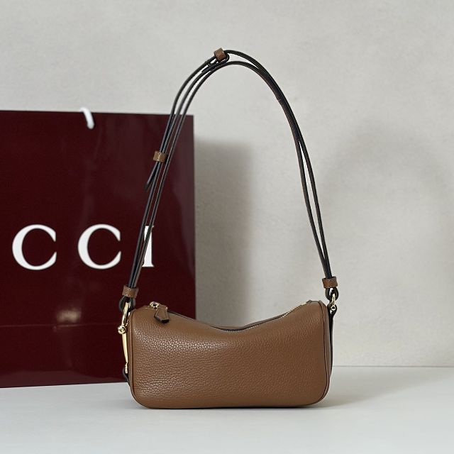 GG original calfskin half horsebit mini bag 860784 brown