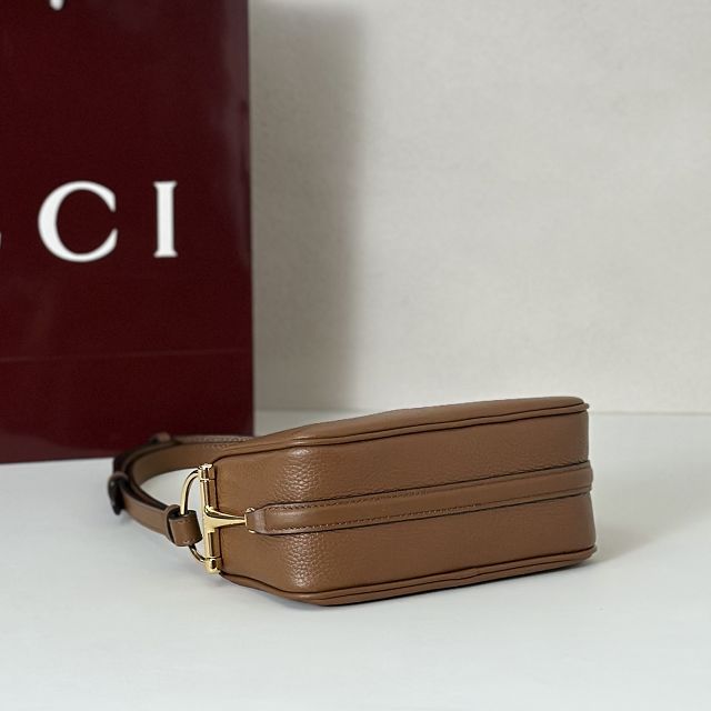 GG original calfskin half horsebit mini bag 860784 brown