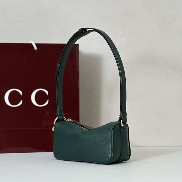GG original calfskin half horsebit mini bag 860784 green