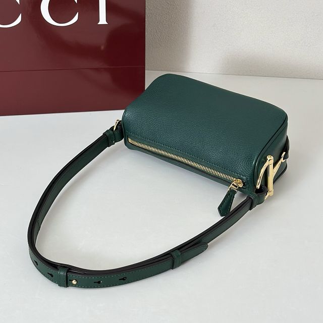GG original calfskin half horsebit mini bag 860784 green