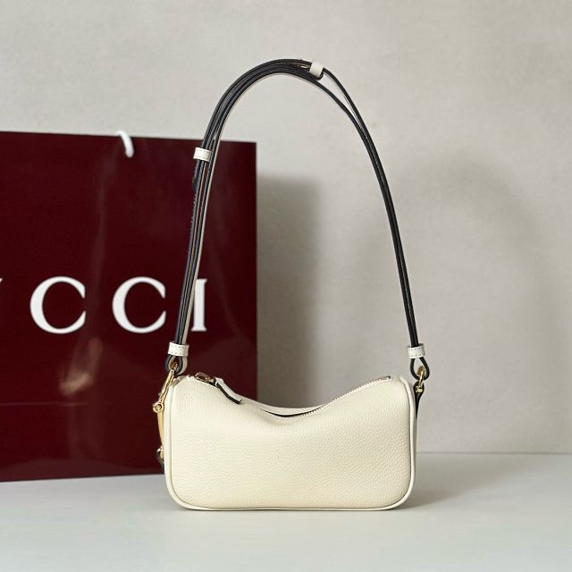 GG original calfskin half horsebit mini bag 860784 white