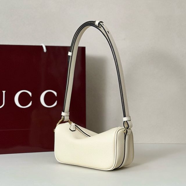 GG original calfskin half horsebit mini bag 860784 white