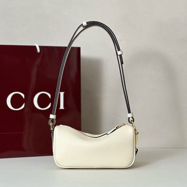 GG original calfskin half horsebit mini bag 860784 white