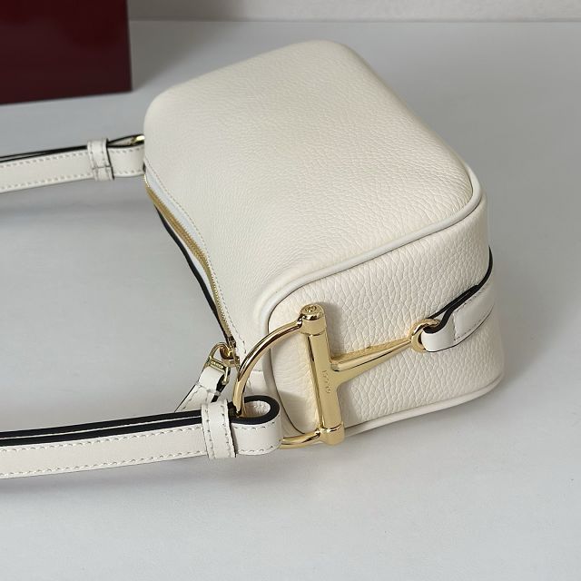 GG original calfskin half horsebit mini bag 860784 white