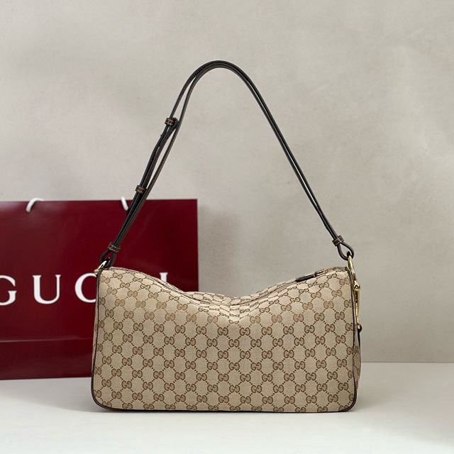 GG original canvas half horsebit large bag 862530 brown