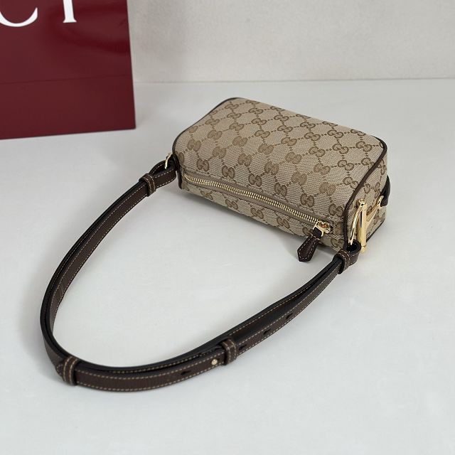 GG original canvas half horsebit mini bag 860784 brown