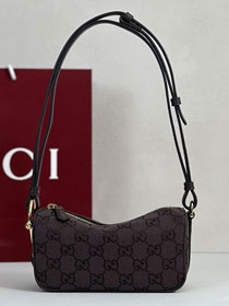 GG original canvas half horsebit mini bag 860784 dark brown