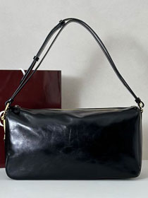 GG original shiny calfskin half horsebit large bag 862530 black