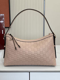 GG original calfskin emblem medium shoulder bag 847449 pink beige