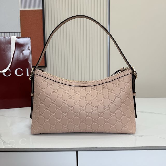 GG original calfskin emblem medium shoulder bag 847449 pink beige