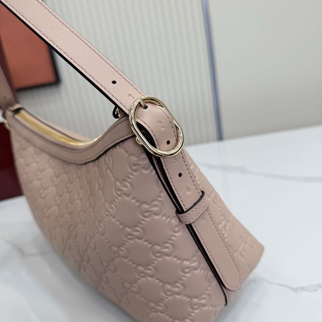 GG original calfskin emblem medium shoulder bag 847449 pink beige