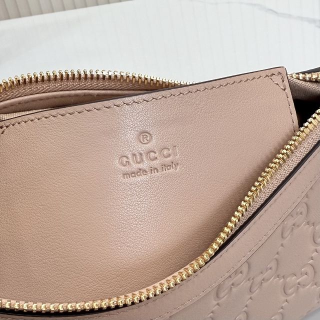 GG original calfskin emblem small shoulder bag 847450 pink beige