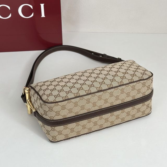 GG original canvas half horsebit medium bag 860787 brown