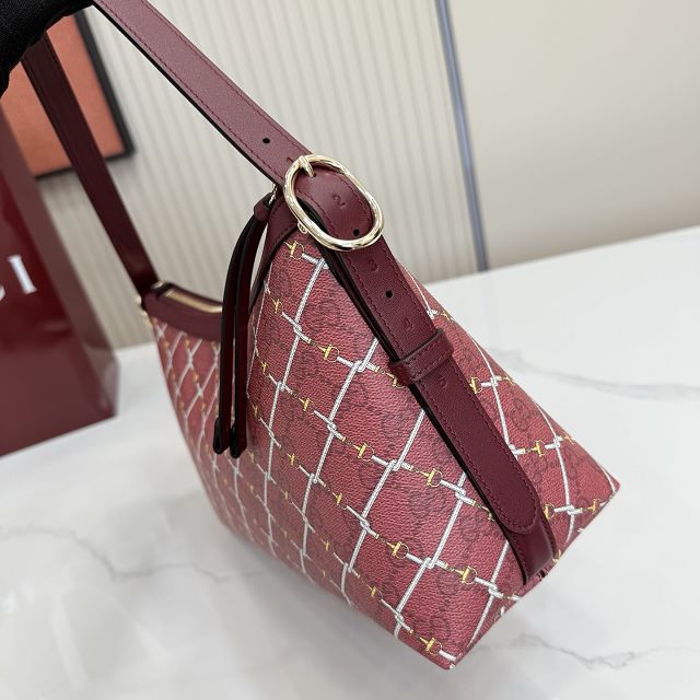 GG original fabric emblem medium shoulder bag 847449 bordeaux