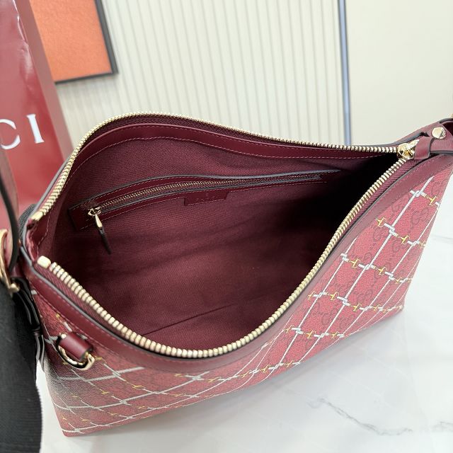 GG original fabric emblem medium shoulder bag 847449 bordeaux