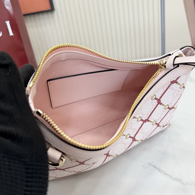 GG original fabric emblem small shoulder bag 847450 light pink