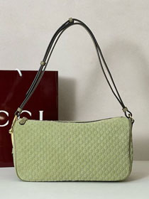 GG original suede calfskin half horsebit medium bag 860787 green