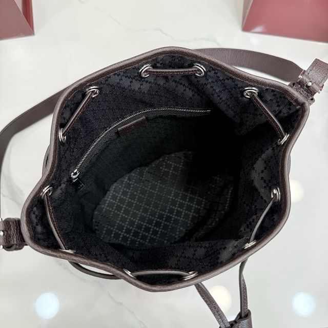 GG original canvas venice small bucket bag 875237 dark brown