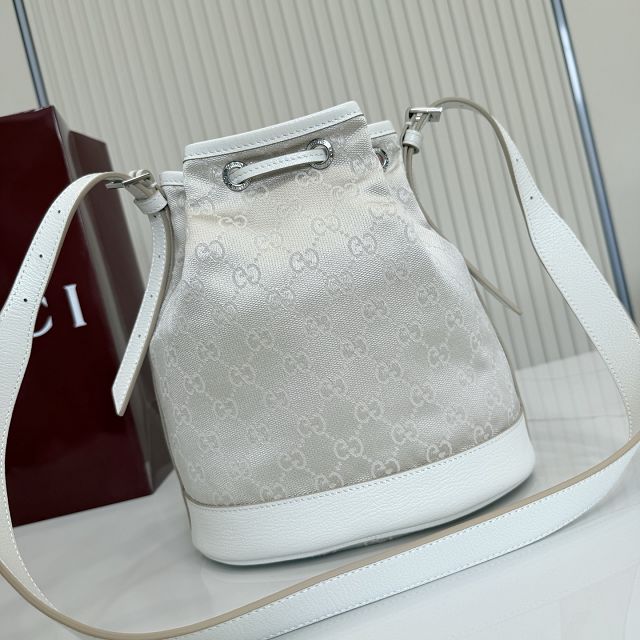 GG original canvas venice small bucket bag 875237 white