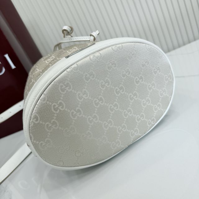 GG original canvas venice small bucket bag 875237 white