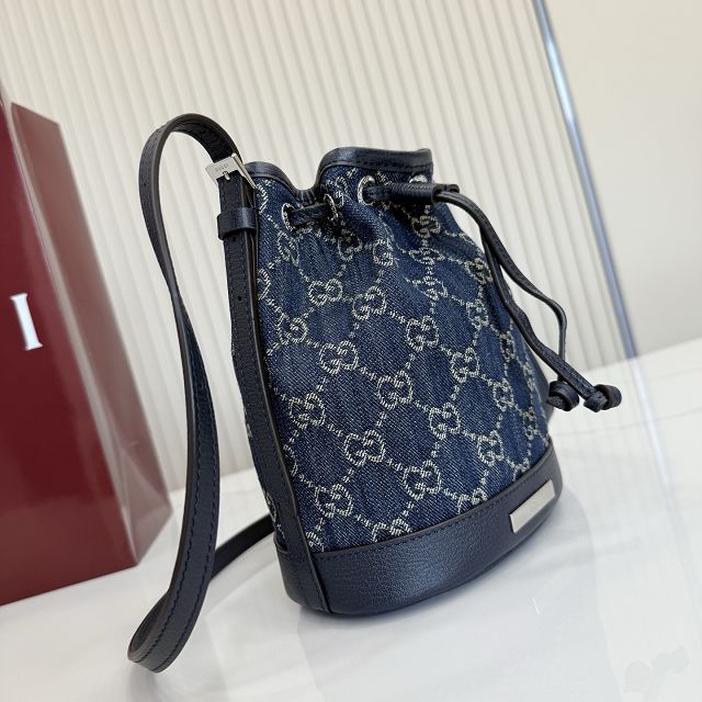 GG original denim venice mini bucket bag 875237 blue