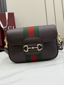 GG original calfskin horsebit 1955 small shoulder bag 866762 dark brown