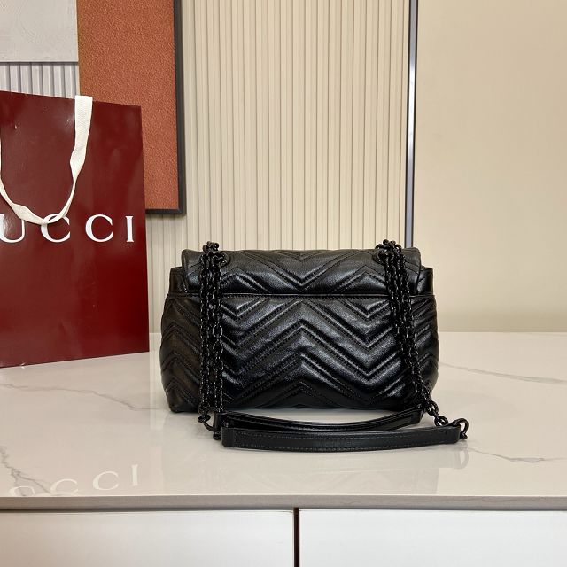 GG original calfskin marmont small shoulder bag 855371 black