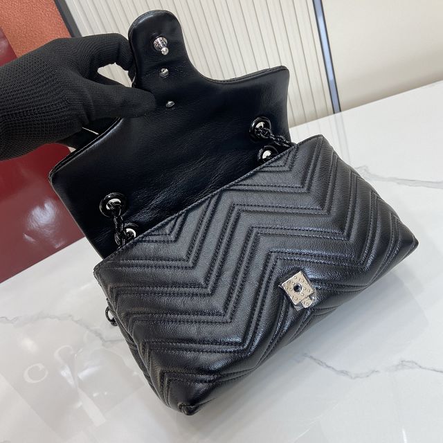 GG original calfskin marmont small shoulder bag 855371 black