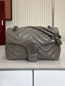 GG original calfskin marmont small shoulder bag 855371 grey