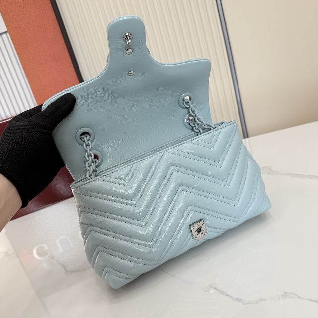 GG original calfskin marmont small shoulder bag 855371 light blue
