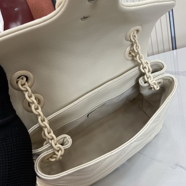 GG original calfskin marmont small shoulder bag 855371 white