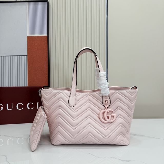 GG original calfskin marmont medium tote bag 855279 light pink