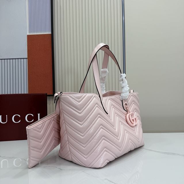 GG original calfskin marmont medium tote bag 855279 light pink