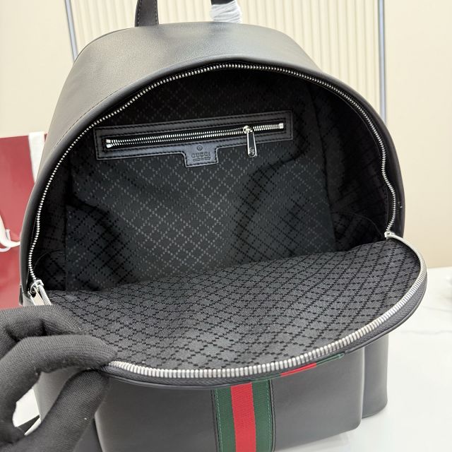 GG original calfskin web trademark large backpack 866981 black