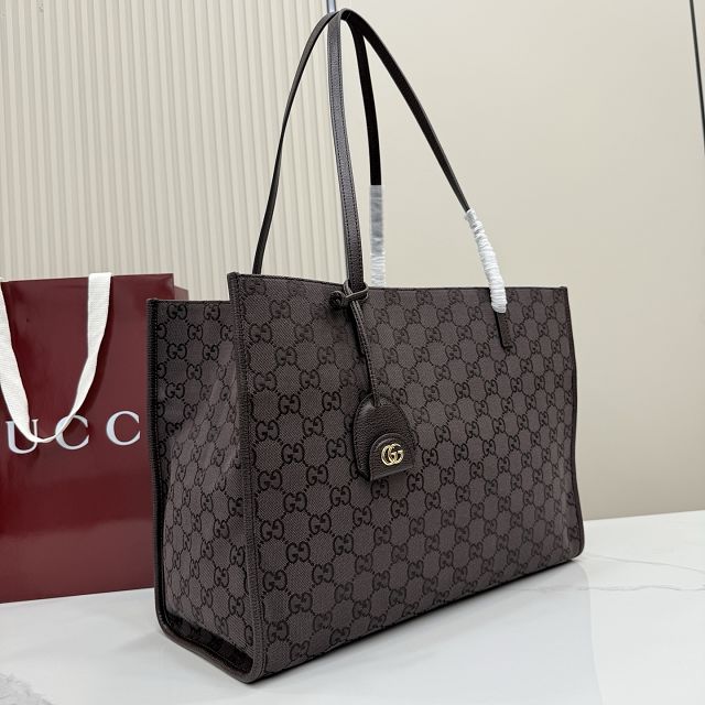GG original canvas londra large tote bag 875056 dark brown