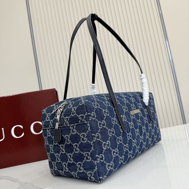 GG original denim melrose medium boston bag 875228 blue 