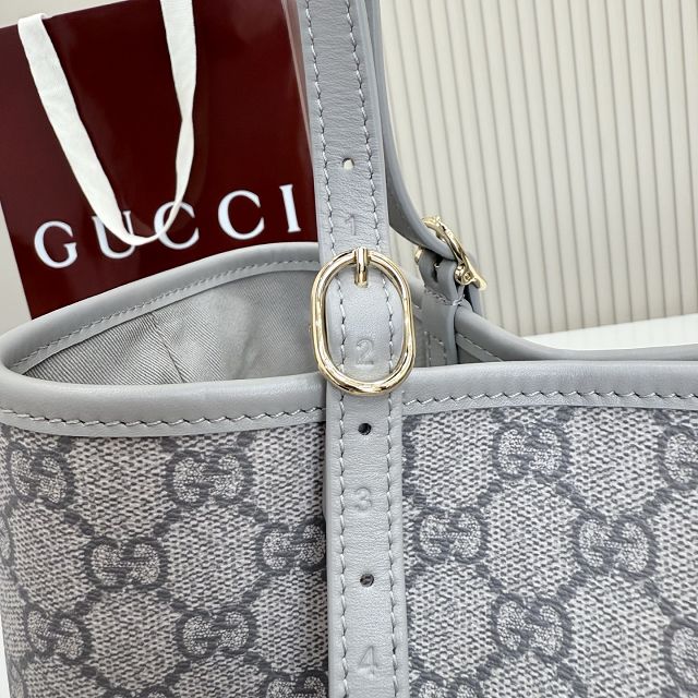 GG original fabric emblem medium tote bag 815214 grey