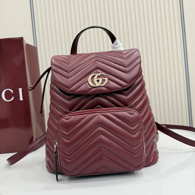 GG original lambskin marmont medium backpack 861878 bordeaux