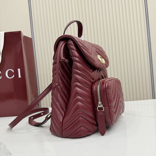 GG original lambskin marmont medium backpack 861878 bordeaux